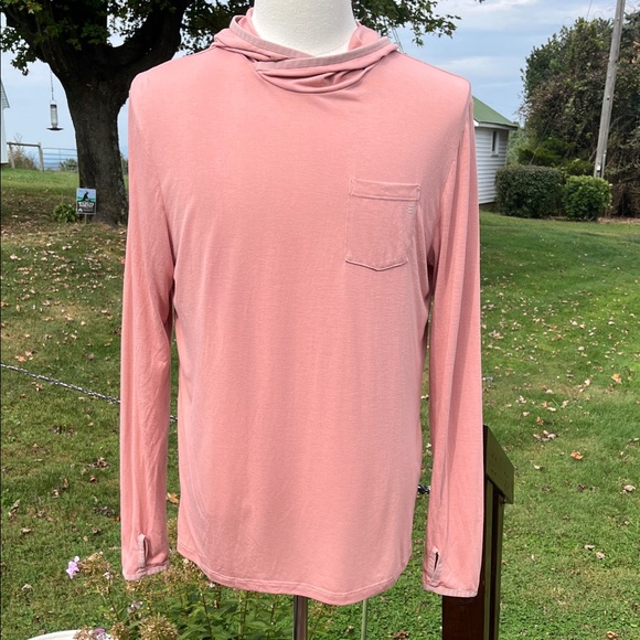 Free Fly Shade Bamboo Hoodie Lightweight Heather Adobe Red L/S Men's Size Medium - Picture 1 of 14